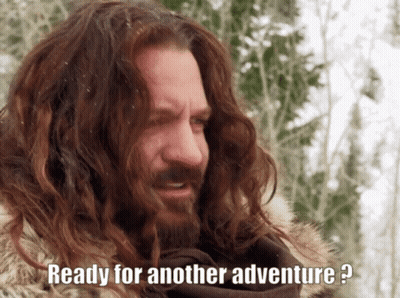 A Man With Long Hair Says " Ready For Another Adventure " GIF