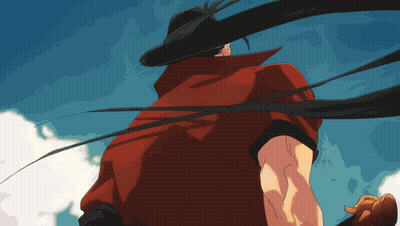 A Man With Long Hair Wearing A Red Vest And A Hat GIF