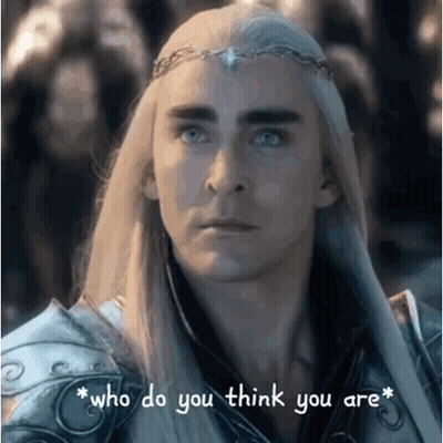 A Man With Long White Hair Has The Words " Who Do You Think You Are " Written Below Him GIF