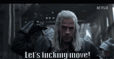 A Man With Long White Hair Says Let 'S Fucking Move . GIF
