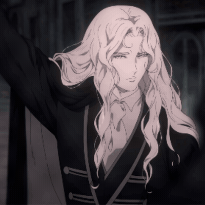 A Man With Long White Hair Wearing A Black Jacket GIF