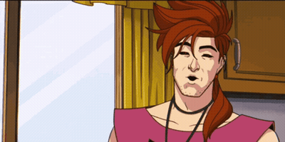 A Man With Red Hair Is Wearing A Pink Shirt And A Choker GIF