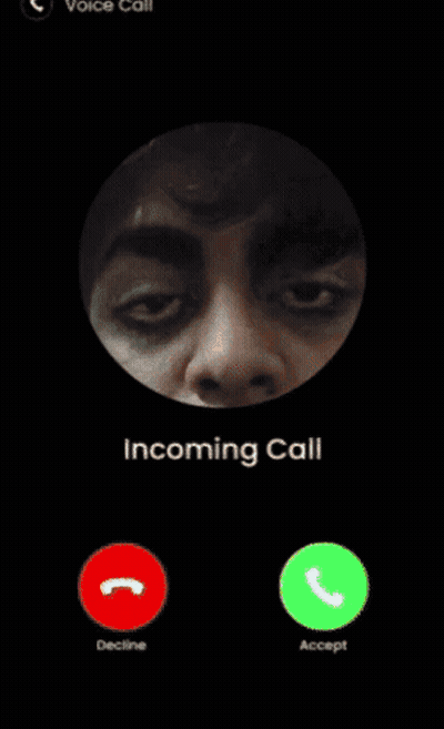 A Man With Red Lipstick On His Lips Is Talking On A Phone GIF
