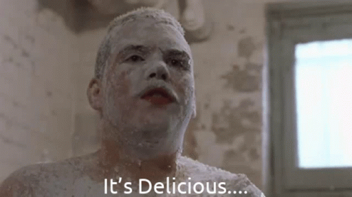 A Man With Snow On His Face Says It 'S Delicious GIF