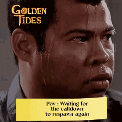 A Man With Sweat Coming Out Of His Face Is Waiting For The Calldown To Respawn Again .. GIF