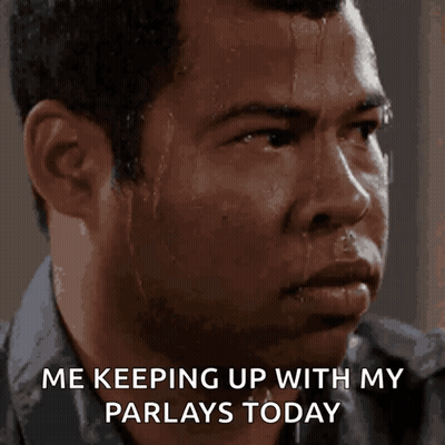 A Man With Sweat On His Face And The Words Me Keeping Up With My Parlays Today GIF