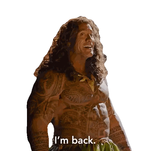 A Man With Tattoos On His Torso Says I 'M Back Sticker