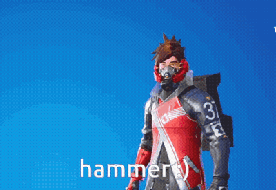 A Man With The Number 37 On His Back Is Standing In Front Of A Purple Object That Says Hammer GIF