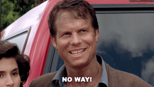 A Man With The Words No Way On His Chest GIF