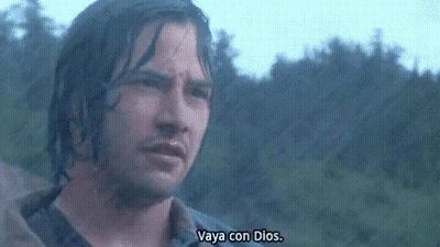A Man With Wet Hair Says Vaya Con Dios GIF