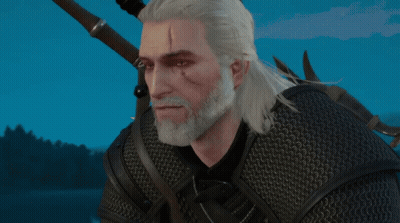 A Man With White Hair And A Beard Is Wearing A Black Jacket GIF