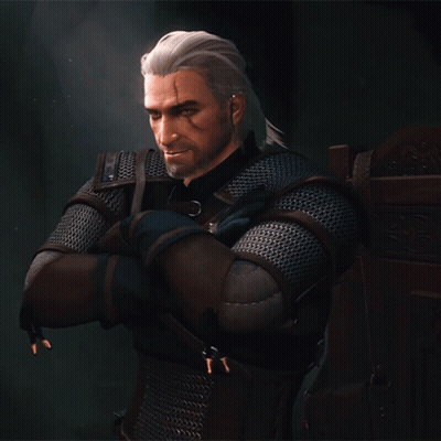 A Man With White Hair And A Beard Is Wearing A Chain Mail Armor GIF