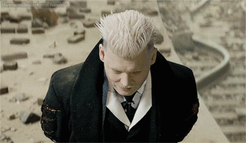 A Man With White Hair And A Mustache Wearing A Suit And Tie GIF