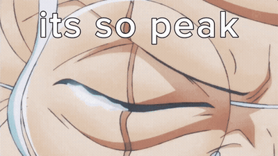 A Man With White Hair And Glasses Has The Words " It 'S So Peak " Written On His Face GIF