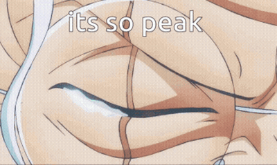A Man With White Hair Covering His Mouth With His Hand And The Words " It 'S So Peak " GIF