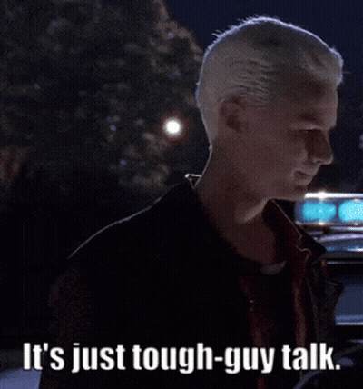 A Man With White Hair Says It 'S Just Tough Guy Talk GIF
