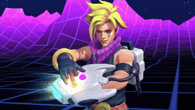 A Man With Yellow Hair Is Holding A Glowing Object GIF