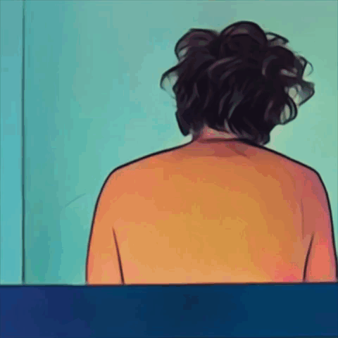 Shirtless Man Leaning Against Wall GIF