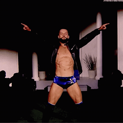 A Man Without A Shirt Is Pointing At The Camera With The Hashtag #Thenextbigthing GIF