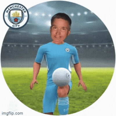A Manchester City Soccer Player Kicking A Ball GIF