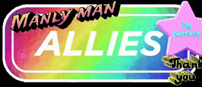 a manly man allies logo with a pink star