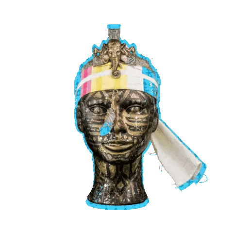 A Mannequin Head With A Bandage On Its Eyes Sticker
