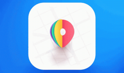 A Map App Icon With A Colorful Pin In The Center GIF