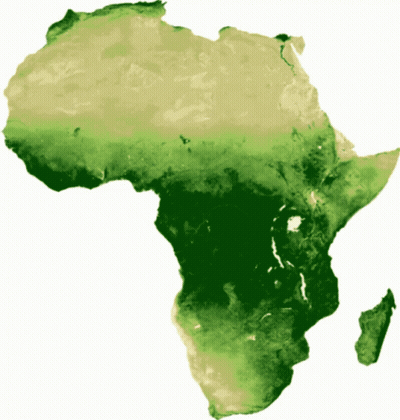 A Map Of Africa Is Shown In Green And Tan Colors GIF