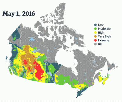 A Map Of Canada Shows That May 13Th 2016 Is Moderate GIF