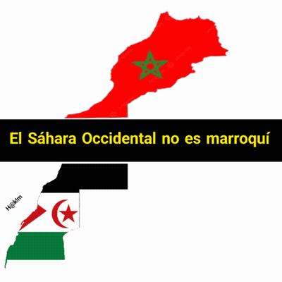 A Map Of El Sahara Occidental No Es Marroqui With A Flag GIF