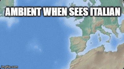 A Map Of Europe With The Words Ambient When Sees Italian Below It GIF
