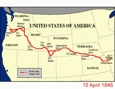 A Map Of The Route Of The Oregon Trail GIF