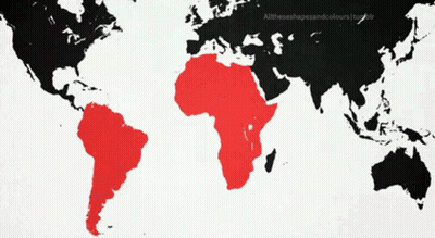 A Map Of The World Shows The African Continent In Red GIF