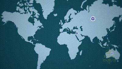 A Map Of The World With A Star In The Middle Of It GIF