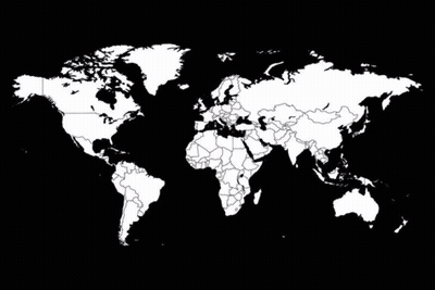A Map Of The World With Australia Highlighted In The Middle GIF