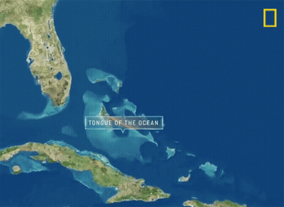 A Map Shows The Location Of The Tongue Of The Ocean In The Middle Of The Ocean GIF