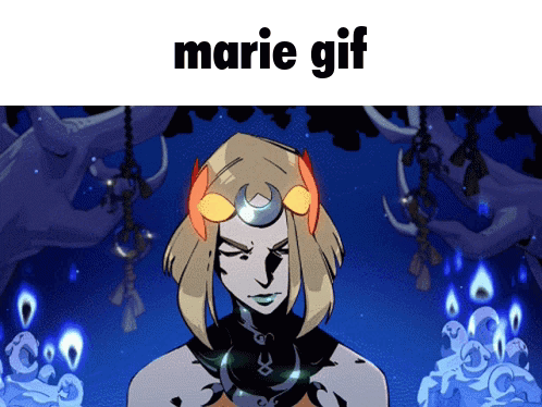 A Marie Gif With A Cartoon Of A Woman With Horns GIF