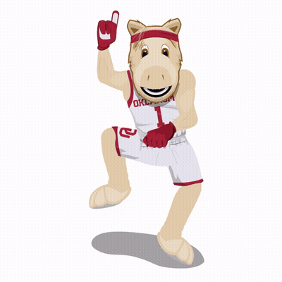 A Mascot For Oklahoma Is Wearing Number 1 GIF