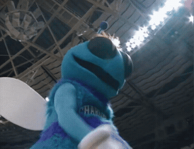 A Mascot For The Charlotte Hornets Is Dancing GIF