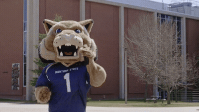 A Mascot Wearing A Montgomery State Jersey GIF