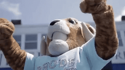 A Mascot Wearing A Shirt That Says Phcde GIF