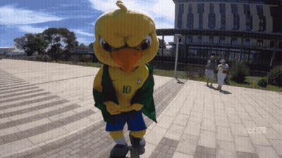 A Mascot With The Number 10 On It GIF