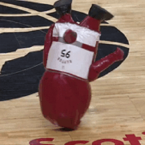 A Mascot With The Number 56 On The Back GIF