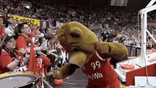 A Mascot With The Number 99 On His Shirt GIF