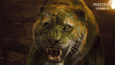 A Masters Of The Universe Poster With A Green Tiger GIF