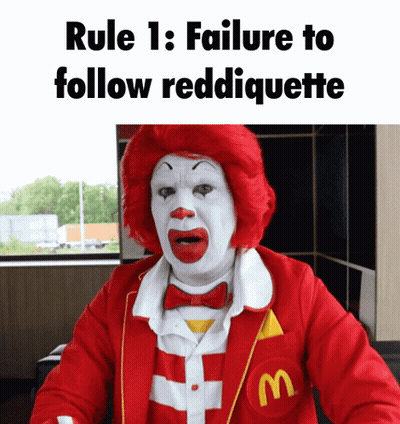 A Mcdonald 'S Clown With A Red Wig And White Face GIF