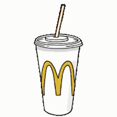 A Mcdonald 'S Cup With A Straw In It . GIF