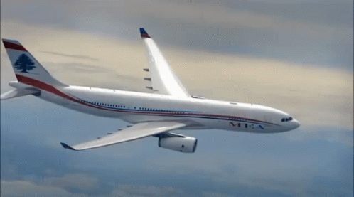 A Mega Airplane Is Flying Through The Clouds GIF