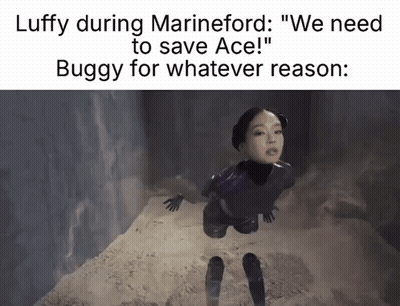 A Meme About Luffy During Marineford Says We Need Buggy For Whatever Reason GIF