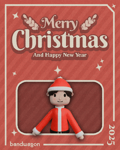 A Merry Christmas And Happy New Year Greeting Card From Bandwagon GIF